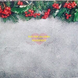 Fo39106 - PHÔNG NỀN CHỤP ẢNH/LIVESTREAM GIÁNG SINH | VÂN ĐÁ XÁM TRANG TRÍ CÂY THÔNG LÁ ĐỎ