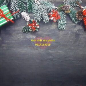 Fo46021 - Vải Phông Nền Chụp Ảnh Giáng Sinh Vintage Gỗ Đen Xám Trang Trí Cây Thông Quà Tặng Đỏ | Backgound Food Mỹ Phẩm Phụ Kiện Decor