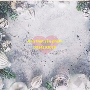 Fo46039 - Phông Nền Vải 3D Chụp Ảnh Noel - Họa Tiết Quả Châu Bạc Sang Trọng