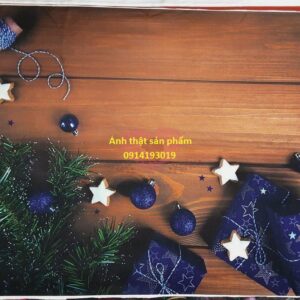 Fo46041 - Phông Nền Chụp Ảnh 3D Giáng Sinh Noel - Họa Tiết Gỗ & Hộp Quà Xanh