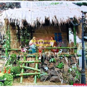 FO30646 - Vải Nền Giáng Sinh Túp Lều Hang Đá Noel Mùa Vọng Trang Trí Studio