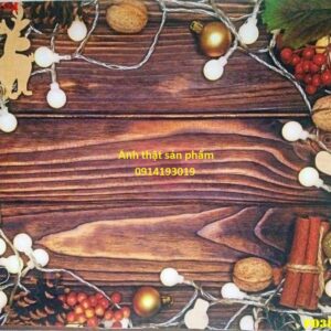 Fo38881 - Vải Poly in cảnh Giáng Sinh Hoạ Tiết Thẻ Bài Vintage Đồ Trang Trí