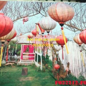 FO22212- Phông Nền Chụp Ảnh Tết 3D - Vải Decor Trang Trí Chụp Ảnh Sản Phẩm Chủ Đề Vườn Xuân Đèn Lồng Rực Rỡ (Nhiều Kích Thước)