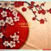 FO49841 - Phông Nền Chụp Ảnh Tết Hoa Đào Đỏ vải Poly Cao Cấp