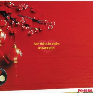 FO49864 - Vải Phông Nền Chụp Ảnh Tết Đỏ Rực Rỡ - Decor Tết May Mắn