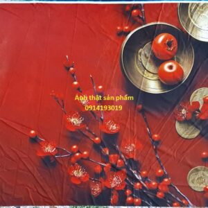 FO49877 - Vải Phông Nền Chụp Ảnh Tết Màu Đỏ Truyền Thống – Phụ Kiện Decor Sang Trọng