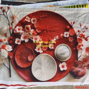 FO50252 - Phông Nền vải Chụp Ảnh Tết Vải Đỏ Hoa Đào – Bí Quyết Cho Bộ Ảnh Xuân Đẳng Cấp