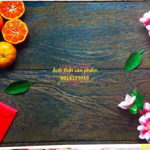 FO6968 - Vải Phông Nền Chụp Ảnh Tết 3D - Thảm Decor Gỗ Rustic, Hoa Đào & Quýt Chụp Ảnh Sản Phẩm