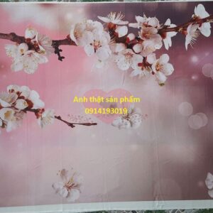 FS1410 - Phông nền vải Chụp Ảnh Tết - Vải In 3D Hoa Đào/Mai Xuân Cao Cấp, Decor Chụp Ảnh Sản Phẩm, Livestream Cực Xinh
