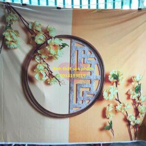 FS870 - Phông Nền vải Chụp Ảnh Tết Cổ Truyền - Vải 3D Poly Cao Cấp