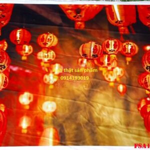 FSA174 - Phông Nền Chụp Ảnh Tết , Vải Decor Trang Trí Lồng Đèn Đỏ Cổ Điển, Chống Phản Sáng, Sắc Nét