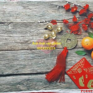 Fo44692 - Vải Phông Nền Chụp Ảnh Tết 3D Vân Gỗ - Đậm Chất Cổ Điển