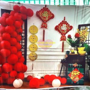 Fo47575 - Phông Nền vải Chụp Ảnh Tết 3D Cao Cấp - Decor Không Gian Tết Cổ Truyền