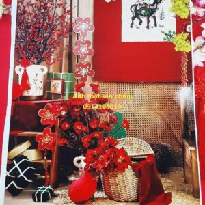 Fo47601 - Phông nền vải Chụp Ảnh Tết 3D Decor Truyền Thống – Tạo Góc Check-in Hoàn Hảo
