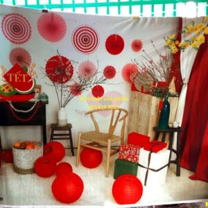 Fo47605 - Vải Phông Nền Chụp Ảnh Tết 3D Decor Studio – Đẹp, Rực Rỡ, Chuẩn Sắc Xuân