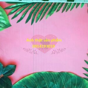 FO22678 - Phông Nền Vải 3D Chụp Ảnh Viền Lá Xanh Độc Đáo