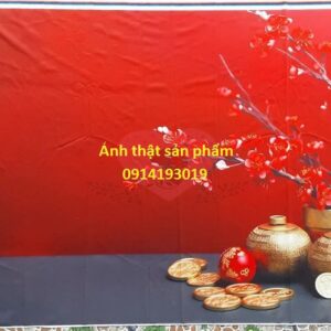 FF61 - Phông nền vải in 3D chủ đề Tết rực rỡ