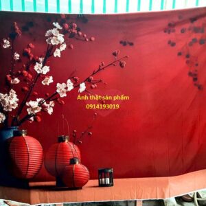 FO48433 - Phông Nền Vải In 3D Chủ Đề Tết Ấm Áp