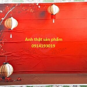 FO48438 - Phông Nền Vải In 3D Chủ Đề Tết Cổ Truyền - mang đậm không khí Tết Việt ấm cúng và sang trọng